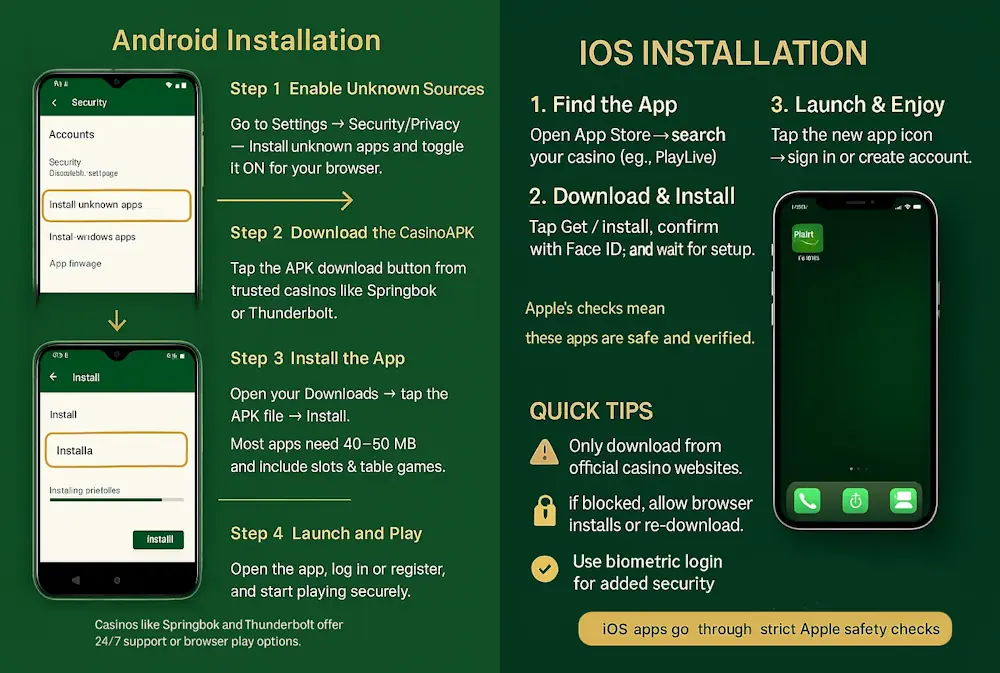 How to Download and Install Casino Apps in South Africa Infographics